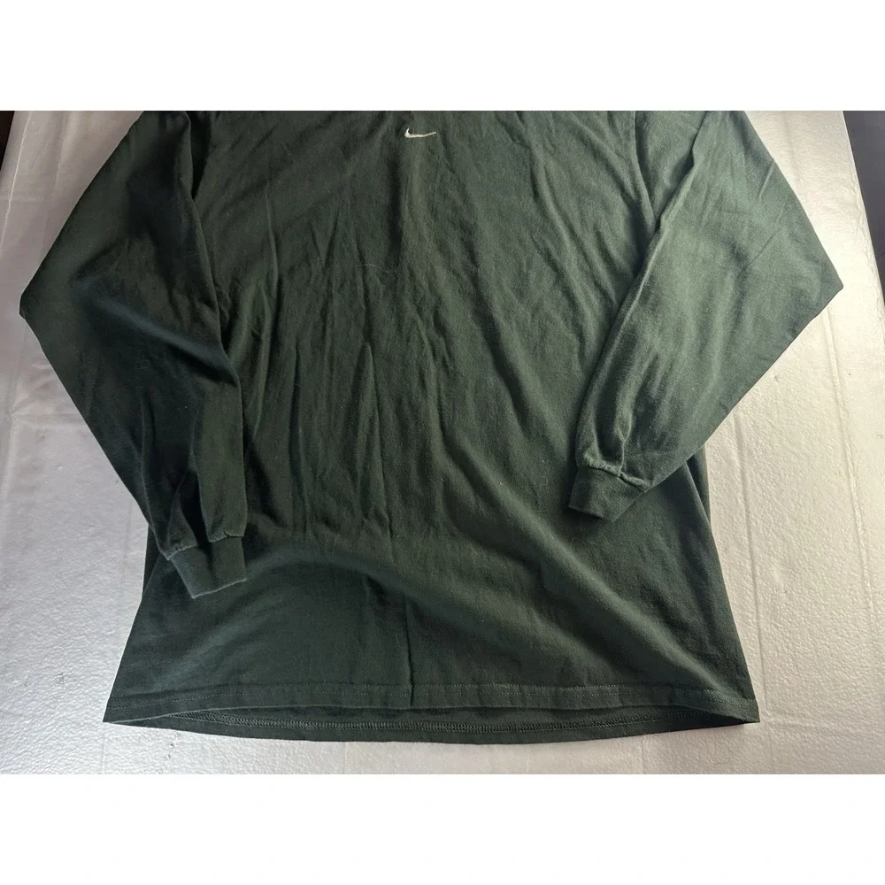 Vintage Nike Center Swoosh Long Sleeve T Shirt Green Adult Large Made In Mexico